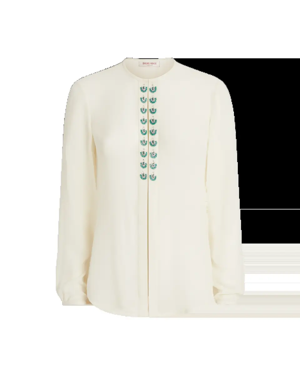 Emporio Sirenuse Lauren Blouse with Embroidery Beads | Image 1 Emporio Sirenuse Lauren Blouse with Embroidery Beads | Image 1