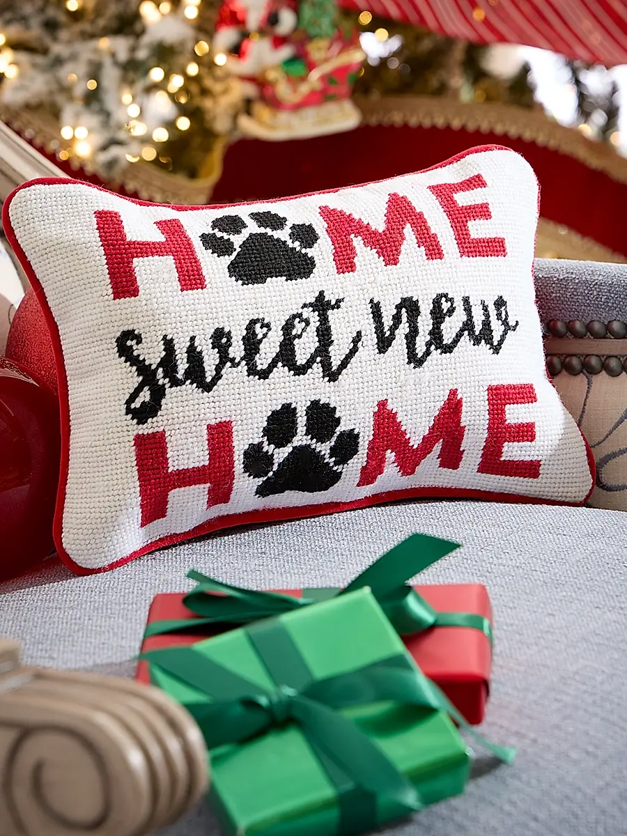 C & F Home Home Sweet New Home Needlepoint Pillow | Image 1 C & F Home Home Sweet New Home Needlepoint Pillow | Image 1