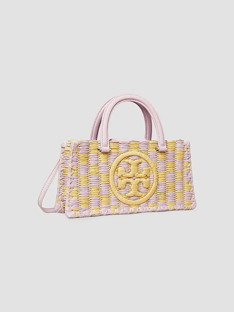 Tory Burch Women's Ella Checkered Crochet Top Handle Bag | Thumbnail 3 Tory Burch Women's Ella Checkered Crochet Top Handle Bag | Thumbnail 3