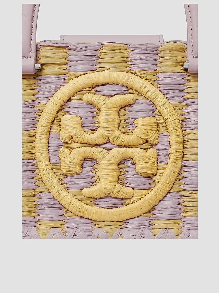 Tory Burch Women's Ella Checkered Crochet Top Handle Bag | Thumbnail 4 Tory Burch Women's Ella Checkered Crochet Top Handle Bag | Thumbnail 4