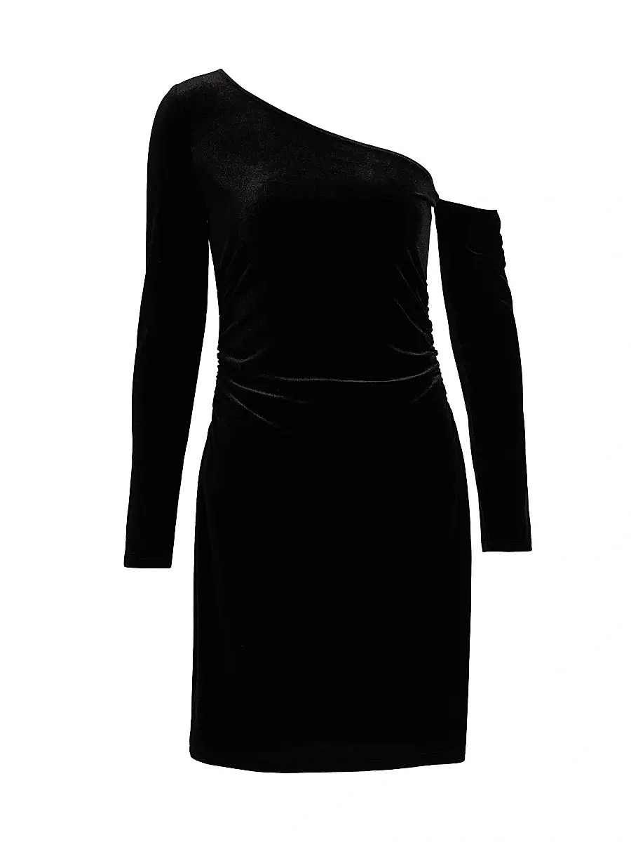 L'Agence Women's Lynne Velvet One-Shoulder Sheath Minidress