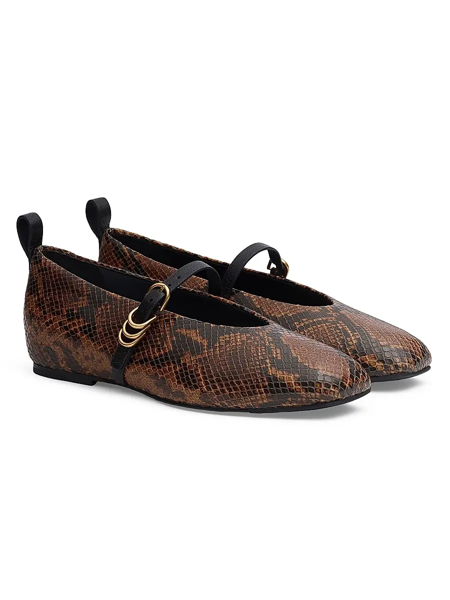 rag & bone Women's Spire Snake-Embossed Leather Mary Jane Flats | Thumbnail 2 rag & bone Women's Spire Snake-Embossed Leather Mary Jane Flats | Thumbnail 2