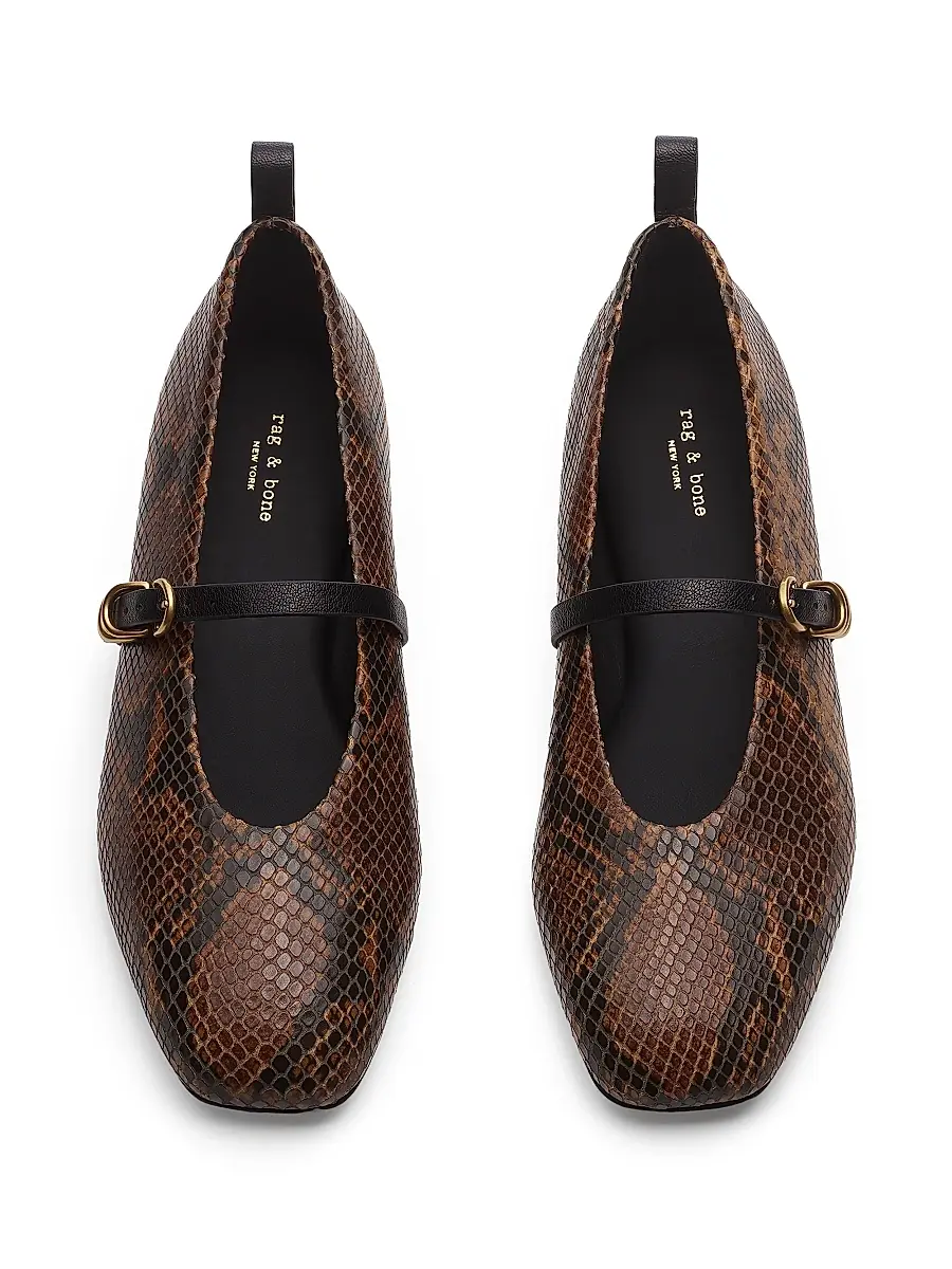rag & bone Women's Spire Snake-Embossed Leather Mary Jane Flats | Thumbnail 4 rag & bone Women's Spire Snake-Embossed Leather Mary Jane Flats | Thumbnail 4