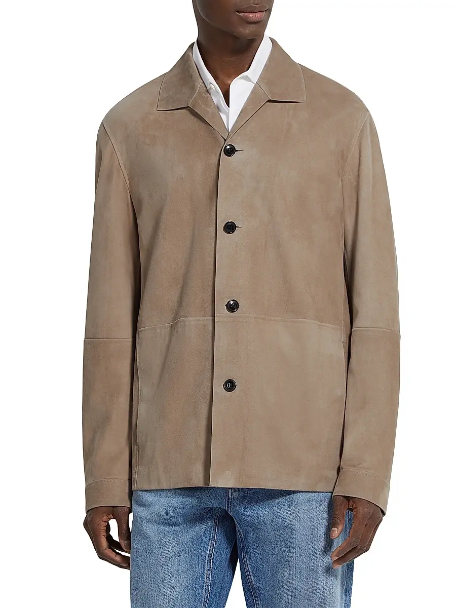 ZEGNA Men's Sheepskin Chore Jacket - Light Taupe | Thumbnail 2 ZEGNA Men's Sheepskin Chore Jacket - Light Taupe | Thumbnail 2