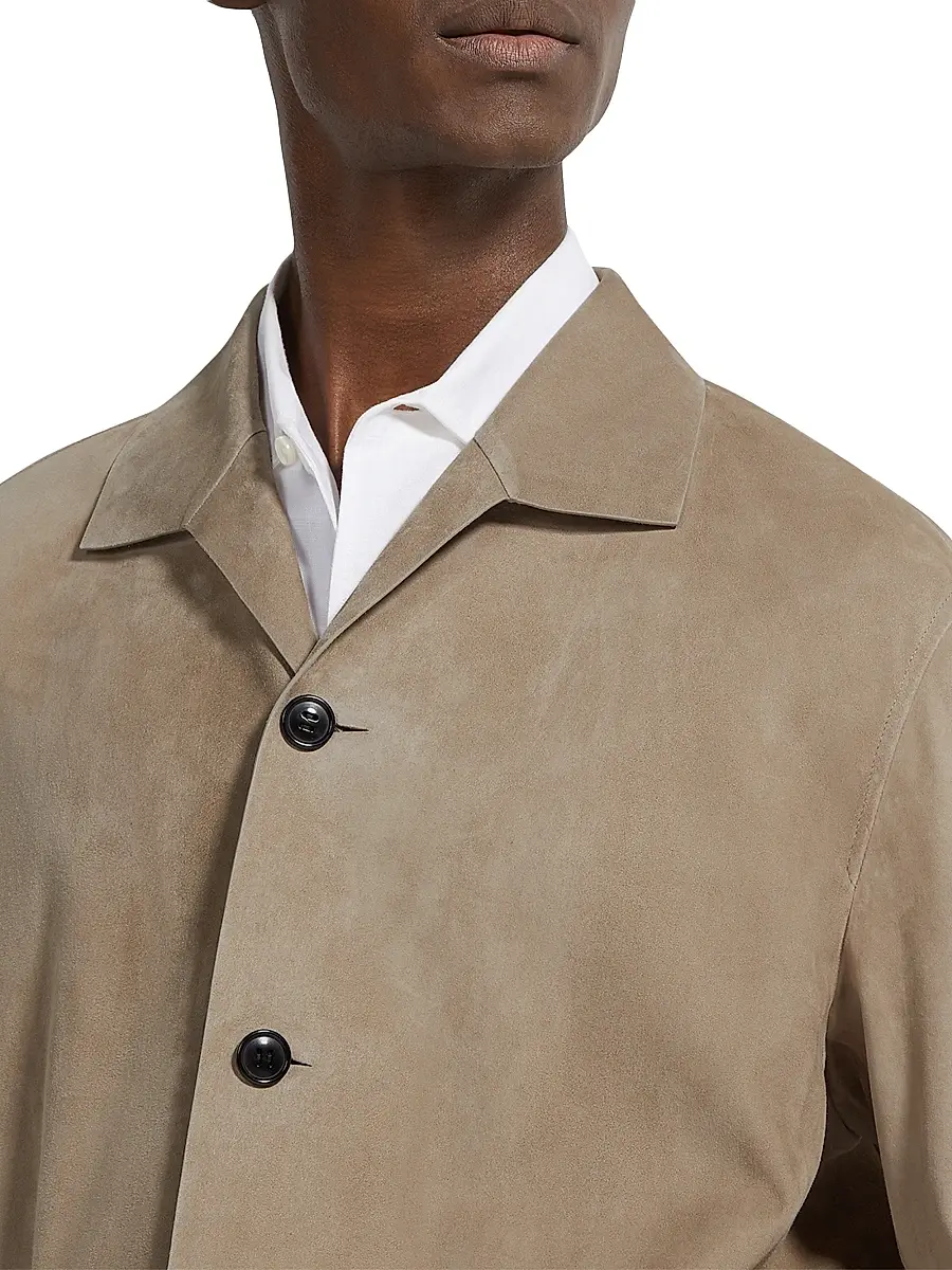 ZEGNA Men's Sheepskin Chore Jacket - Light Taupe | Thumbnail 4 ZEGNA Men's Sheepskin Chore Jacket - Light Taupe | Thumbnail 4