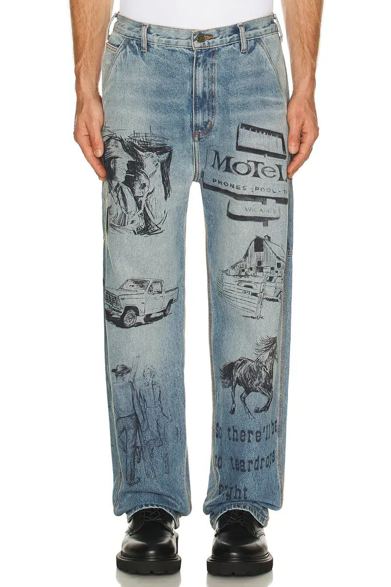 ONE OF THESE DAYS All Over Print Painters Pant | Thumbnail 3