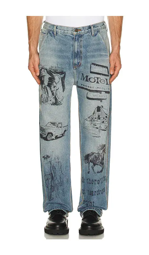 ONE OF THESE DAYS All Over Print Painters Pant