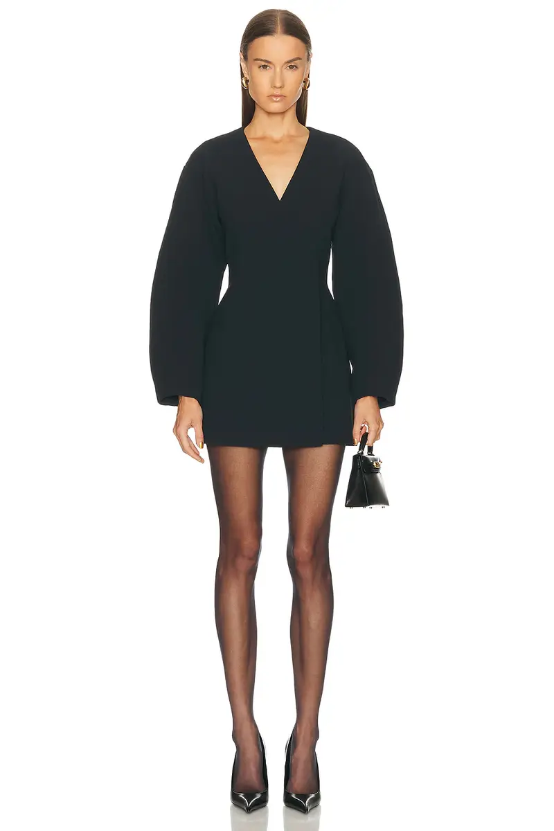EAVES Norna Polished Crepe Mini Dress | Thumbnail 3 EAVES Norna Polished Crepe Mini Dress | Thumbnail 3