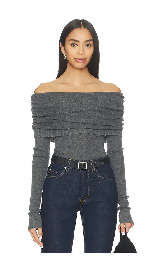 Susana Monaco Light Merino Off Shoulder Sweater | Image 1 Susana Monaco Light Merino Off Shoulder Sweater | Image 1