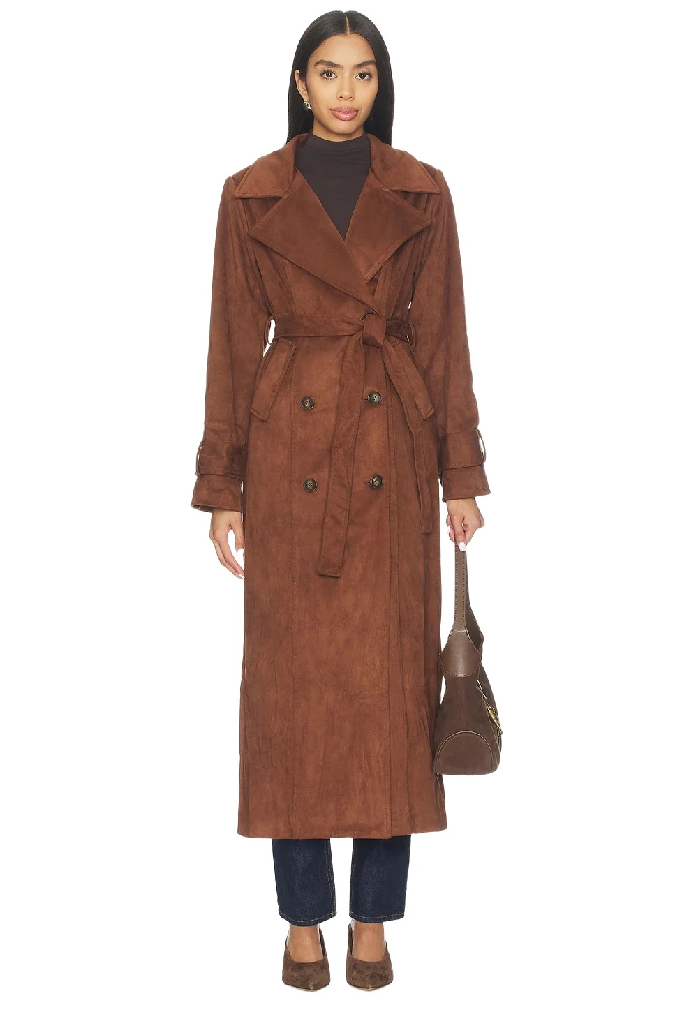 Sutton Faux Suede Trench Coat Sutton Faux Suede Trench Coat
