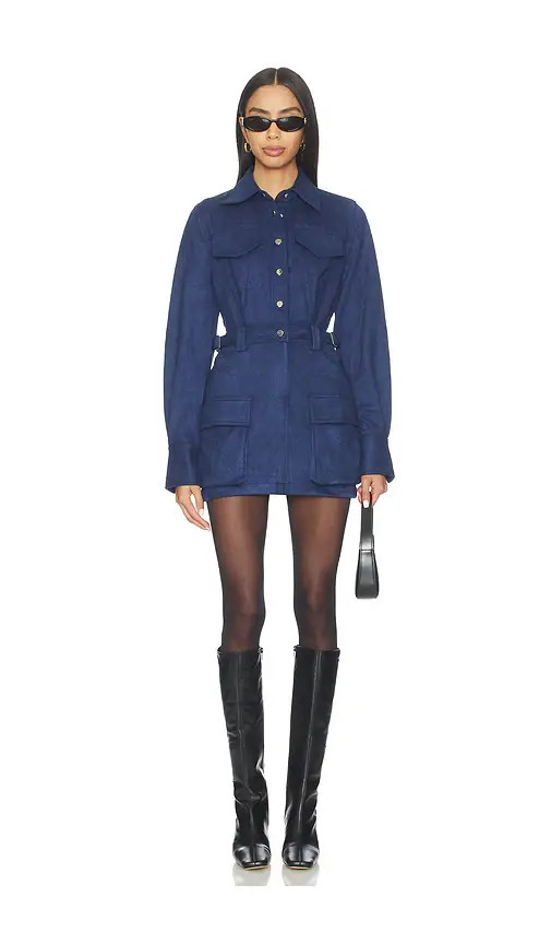 Bubish Celine Faux Suede Shirt Dress