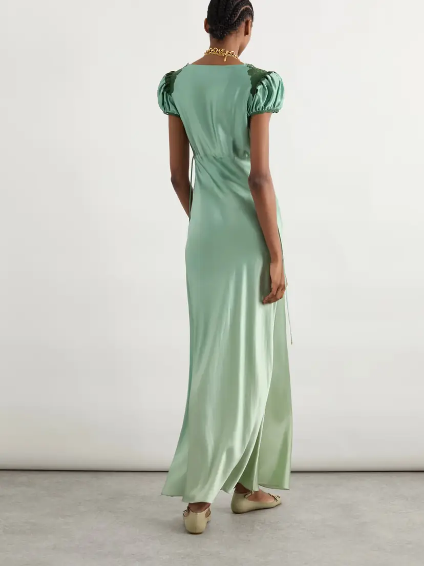 Chloé Lace-trimmed Silk-satin Gown | Thumbnail 3