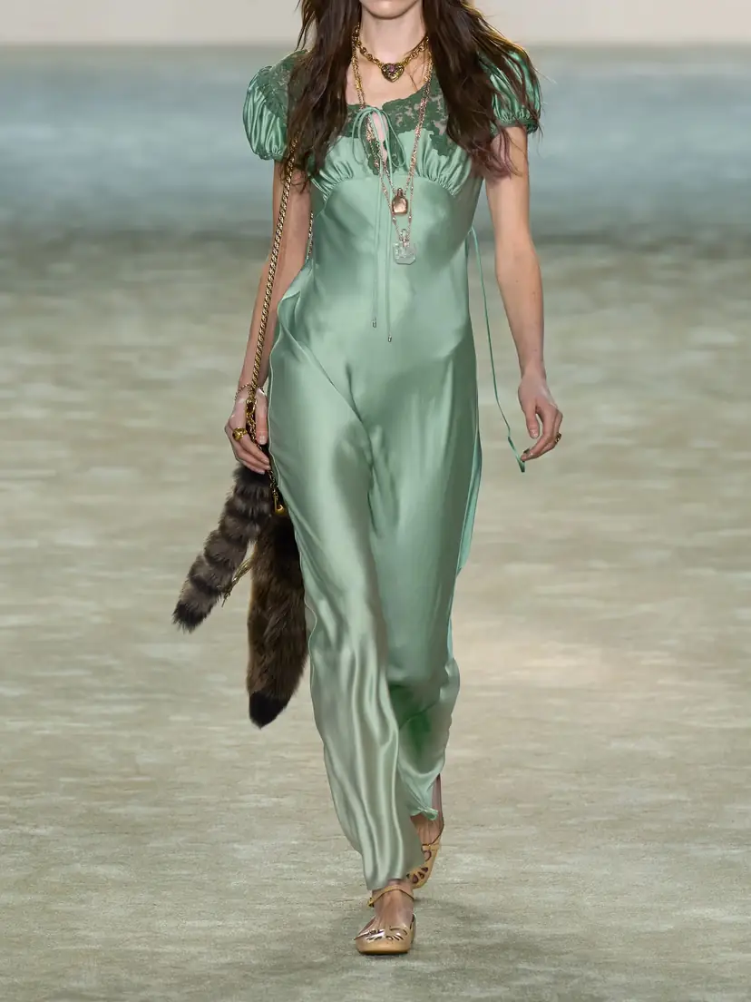 Chloé Lace-trimmed Silk-satin Gown | Thumbnail 4