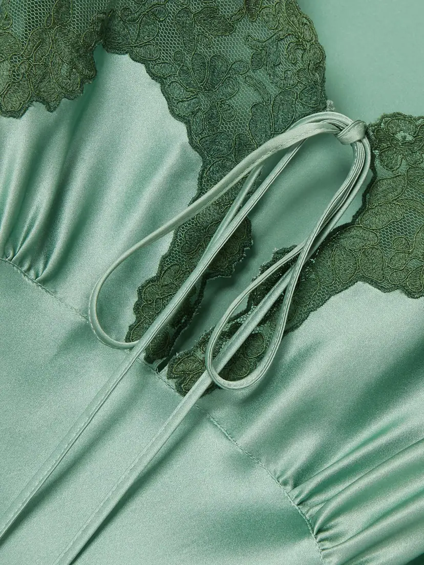 Chloé Lace-trimmed Silk-satin Gown | Thumbnail 5