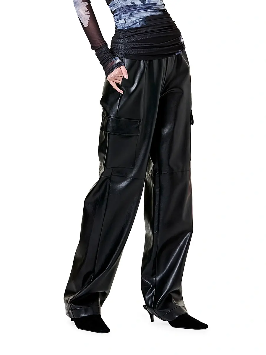 Nicholas the Label Women's Edwina Faux Leather Cargo Pants | Thumbnail 4 Nicholas the Label Women's Edwina Faux Leather Cargo Pants | Thumbnail 4