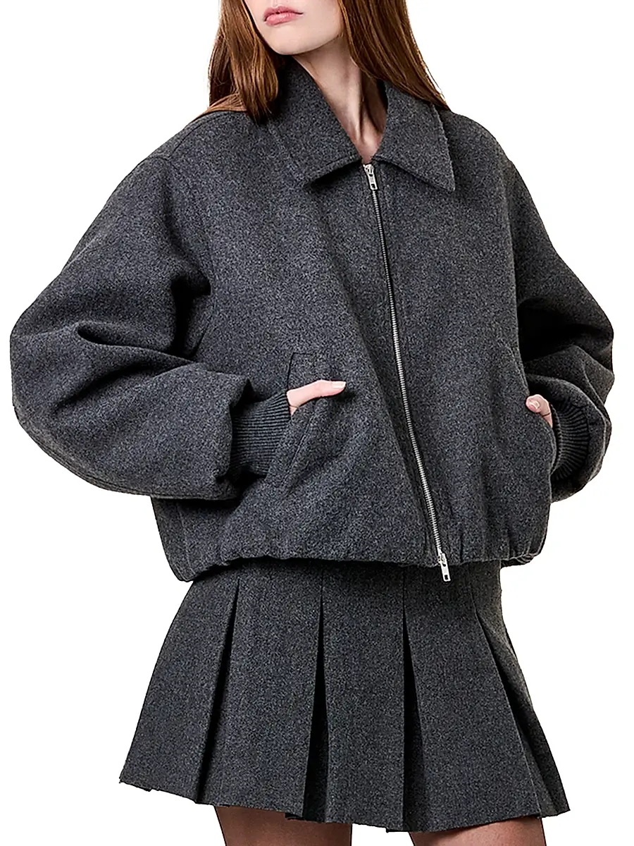 Nicholas the Label Women's Frida Wool-Blend Bomber Jacket | Thumbnail 4