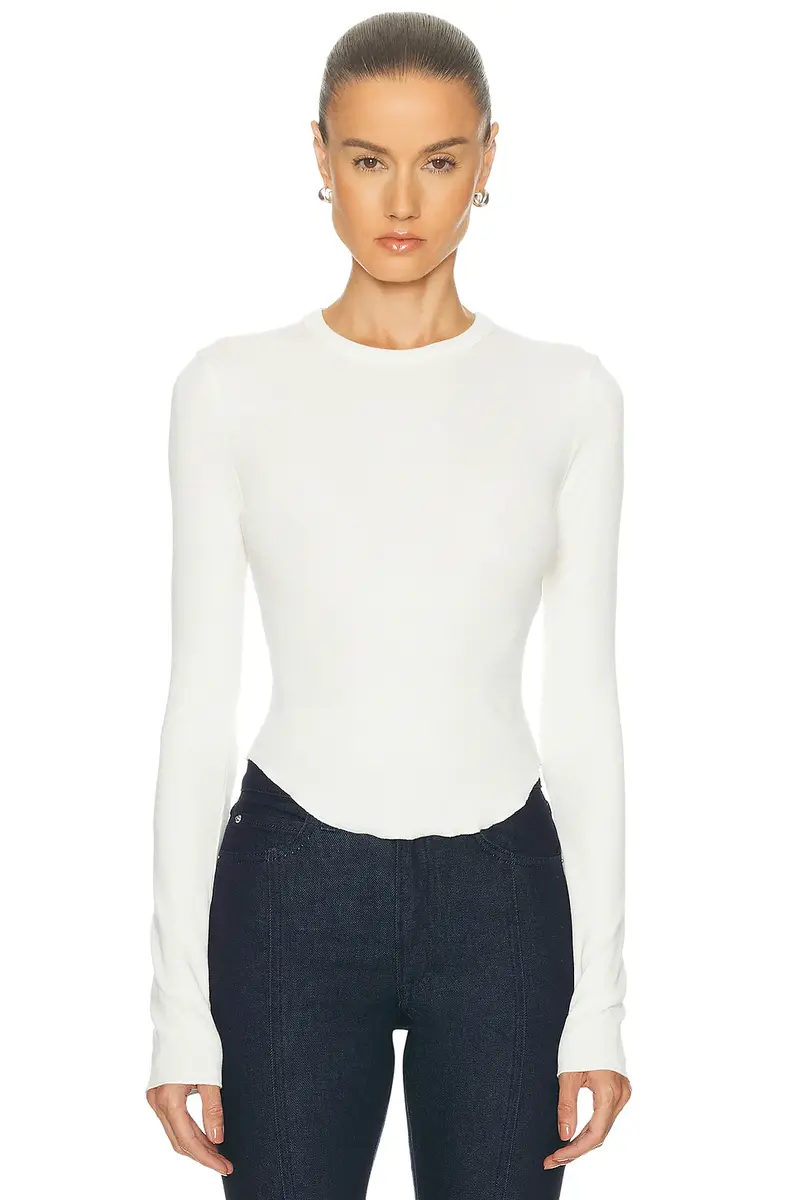 GRLFRND Scoop Hem Long Sleeve Tee | Image 1 GRLFRND Scoop Hem Long Sleeve Tee | Image 1