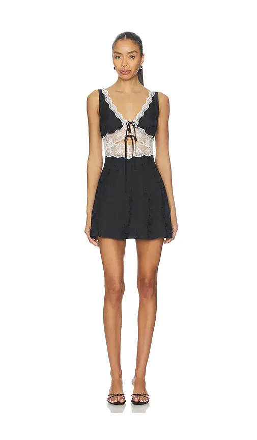 For Love & Lemons Bluebird Jacquard Mini Slip | Thumbnail 2 For Love & Lemons Bluebird Jacquard Mini Slip | Thumbnail 2