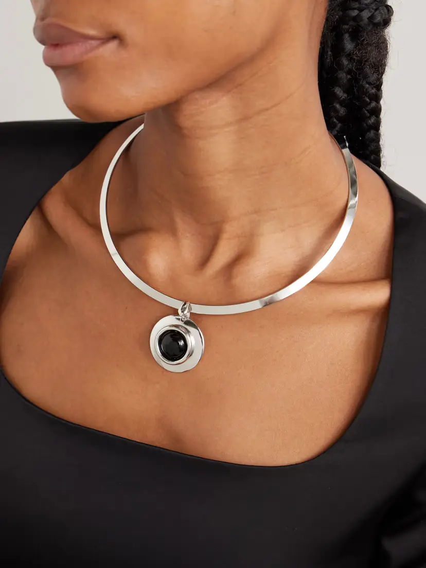 Jennifer Behr Alva Silver-plated Onyx Choker | Thumbnail 2 Jennifer Behr Alva Silver-plated Onyx Choker | Thumbnail 2