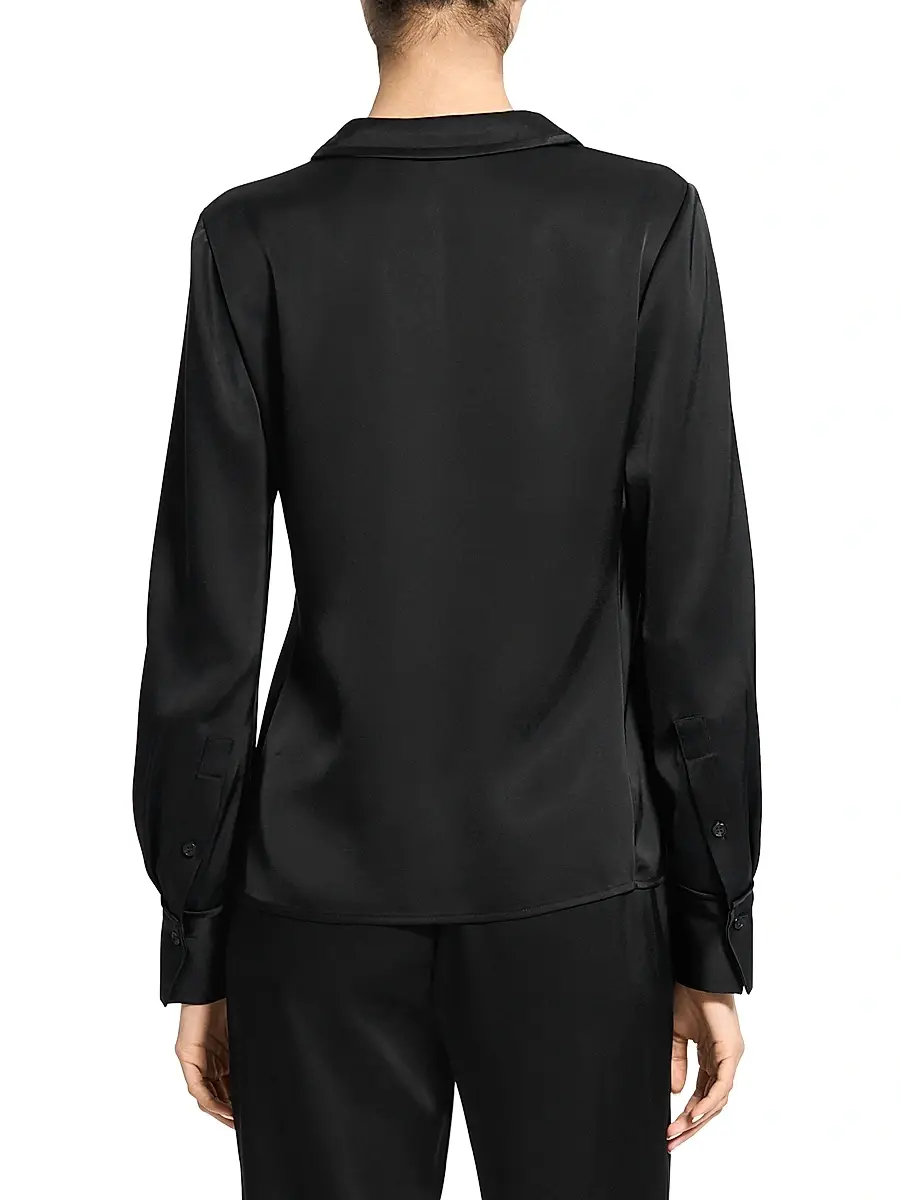 Theory Women's Satin V-Neck Blouse | Thumbnail 5 Theory Women's Satin V-Neck Blouse | Thumbnail 5