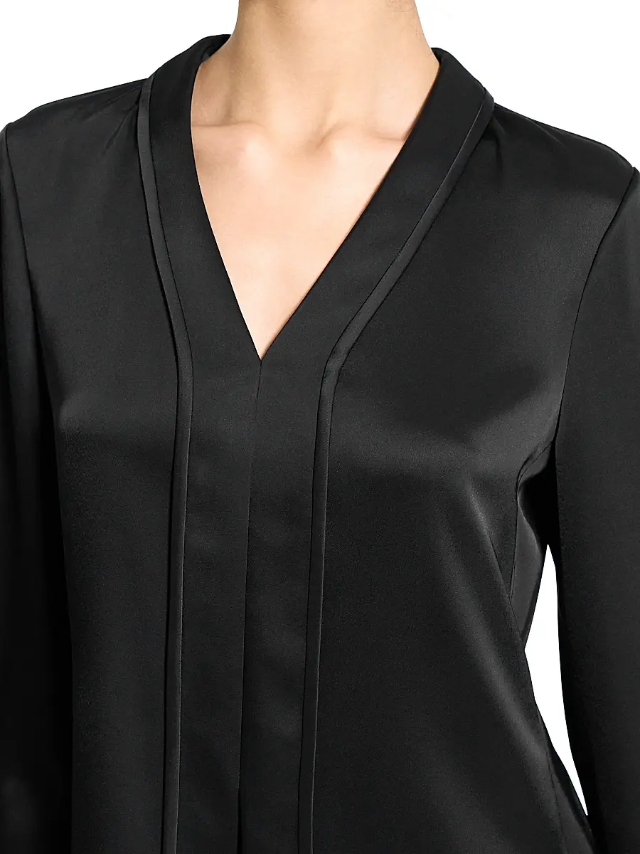 Theory Women's Satin V-Neck Blouse | Thumbnail 6 Theory Women's Satin V-Neck Blouse | Thumbnail 6