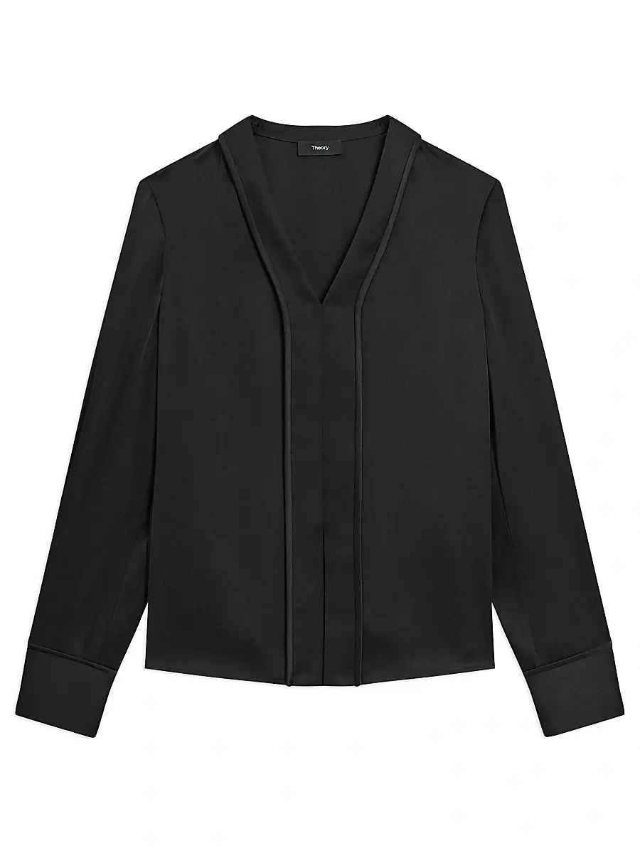 Theory Women's Satin V-Neck Blouse