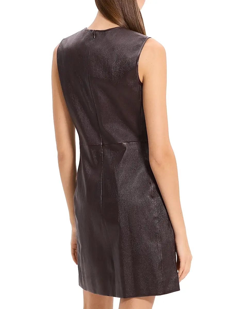 Theory Women's Leather Sleeveless Minidress | Thumbnail 5 Theory Women's Leather Sleeveless Minidress | Thumbnail 5