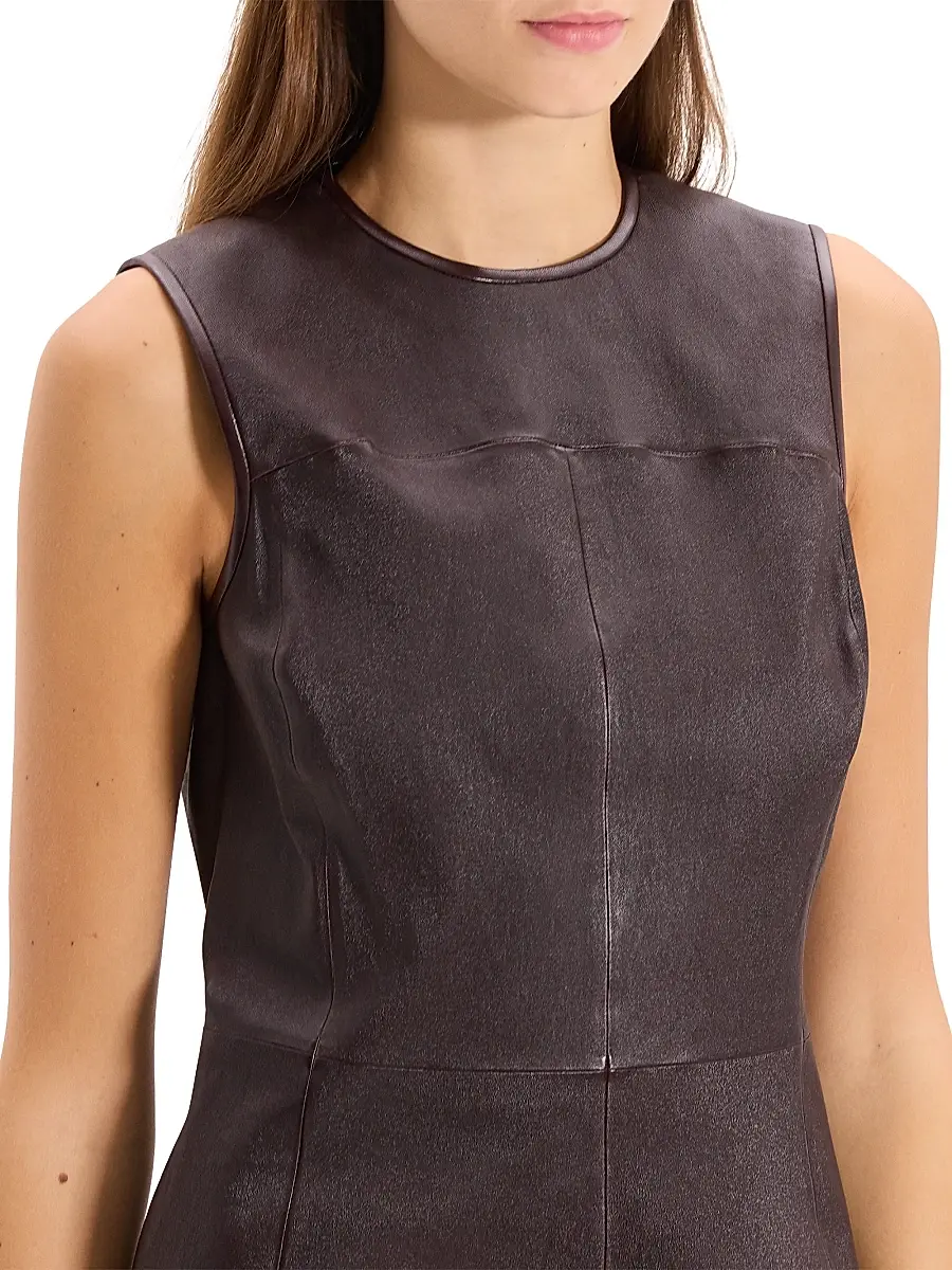 Theory Women's Leather Sleeveless Minidress | Thumbnail 6 Theory Women's Leather Sleeveless Minidress | Thumbnail 6