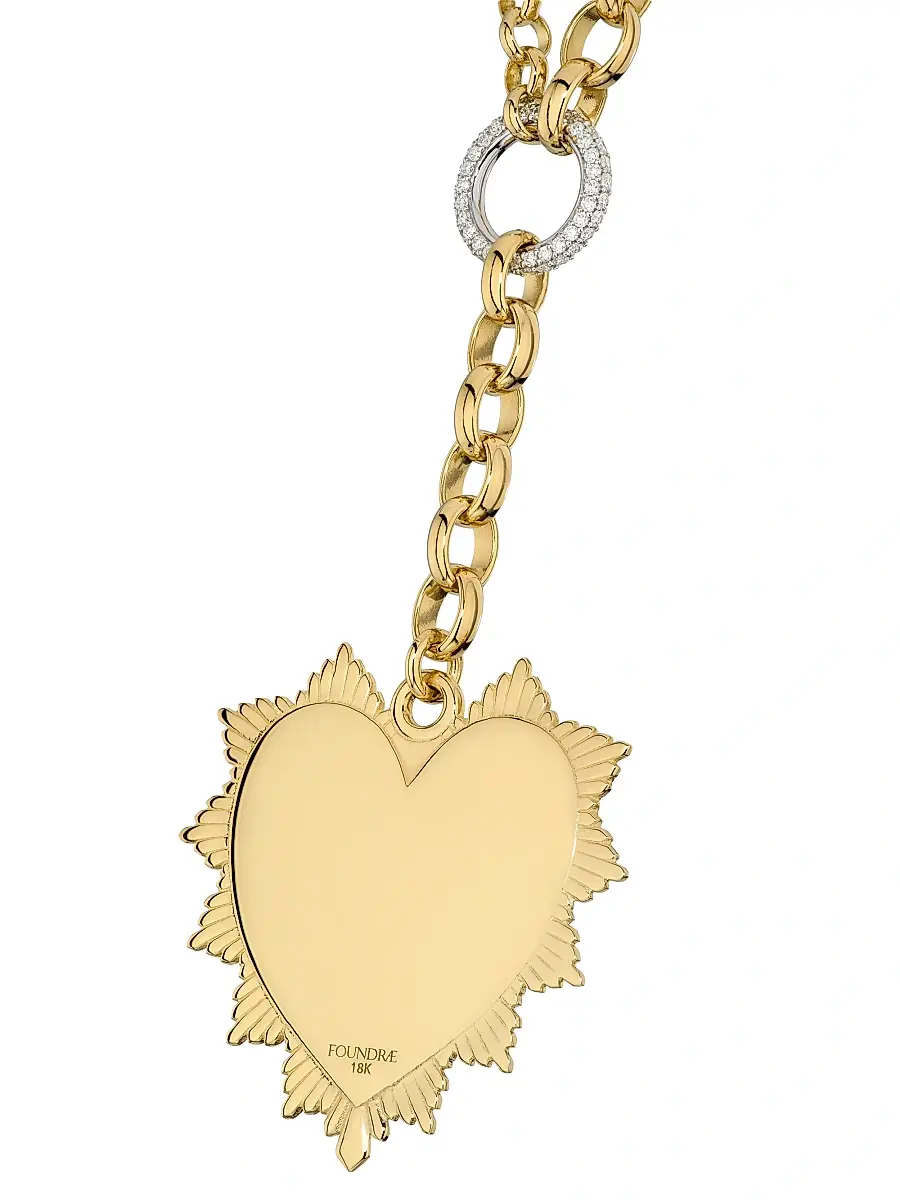 Foundrae Women's True Love K Yellow Gold & 0.34 TCW Diamond Heart Pendant Necklace - Yellow Gold | Thumbnail 4 Foundrae Women's True Love K Yellow Gold & 0.34 TCW Diamond Heart Pendant Necklace - Yellow Gold | Thumbnail 4