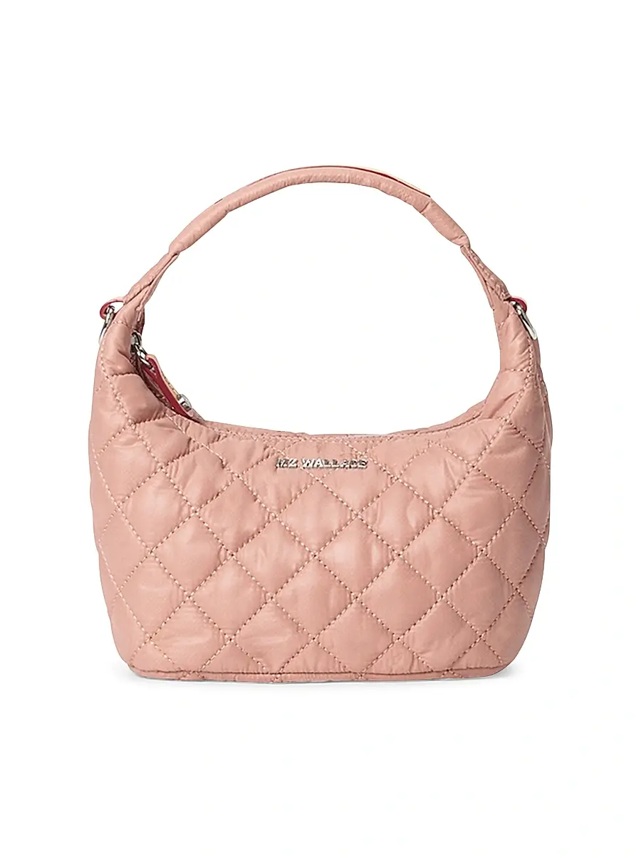 MZ Wallace Women's Mini Metro Quilted Hobo Bag - Pink | Image 1 MZ Wallace Women's Mini Metro Quilted Hobo Bag - Pink | Image 1
