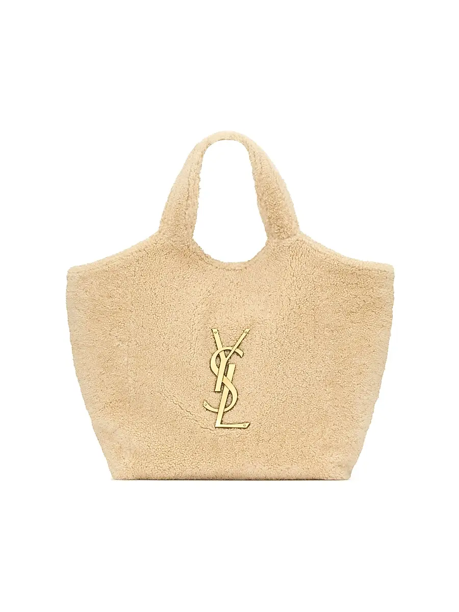 Saint Laurent Women's Icare Tote Bag in Shearling - Naturale | Image 1 Saint Laurent Women's Icare Tote Bag in Shearling - Naturale | Image 1