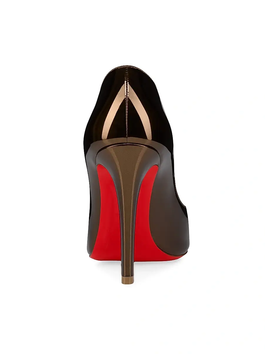 Christian Louboutin Women's Fannylove 100MM Laminated Leather Pumps - Bronzo | Thumbnail 3 Christian Louboutin Women's Fannylove 100MM Laminated Leather Pumps - Bronzo | Thumbnail 3
