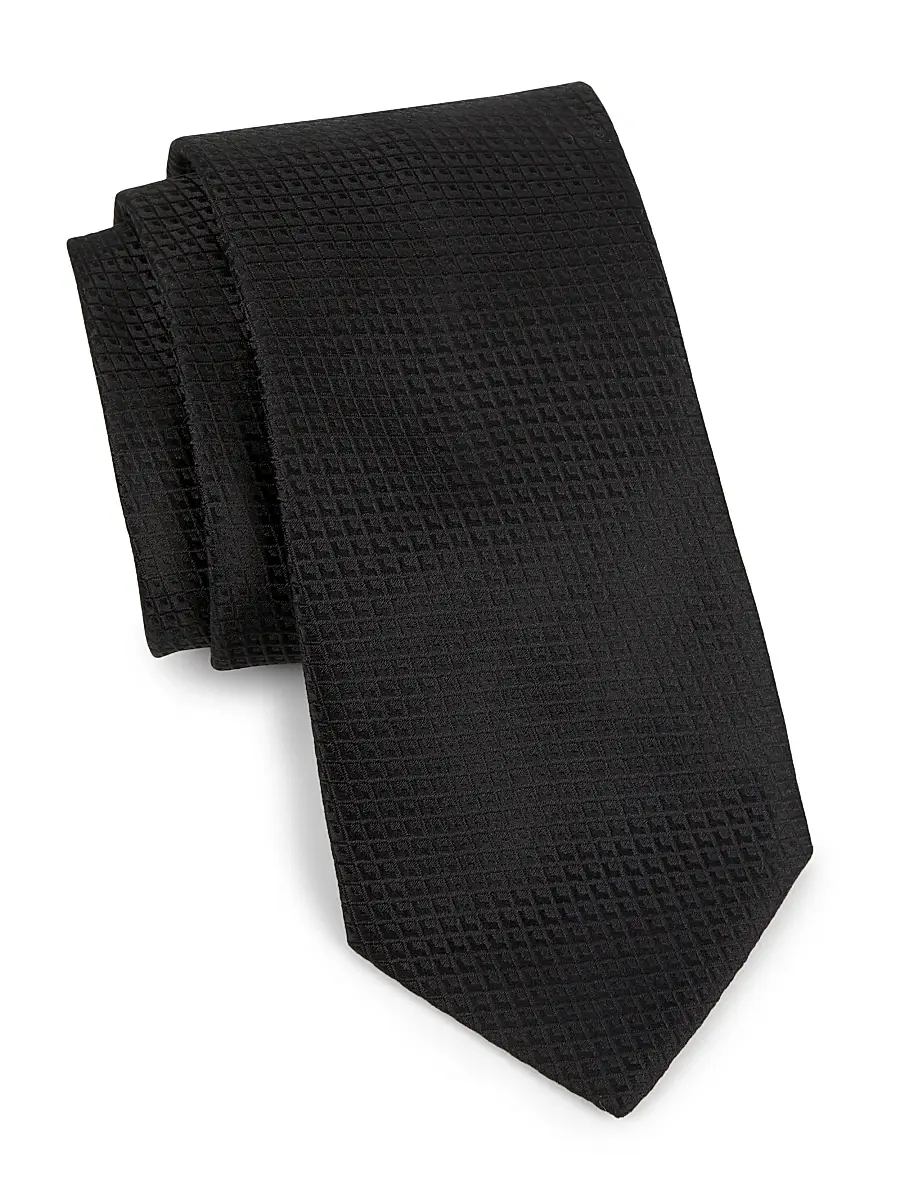 Men's Neat Silk Tie - Black Men's Neat Silk Tie - Black