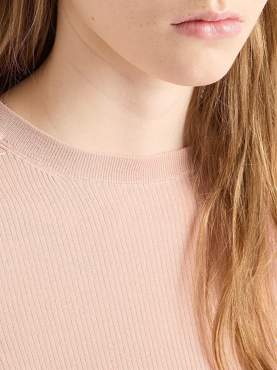 Prada Women's Wool Crew-Neck Sweater - Pink | Thumbnail 4 Prada Women's Wool Crew-Neck Sweater - Pink | Thumbnail 4