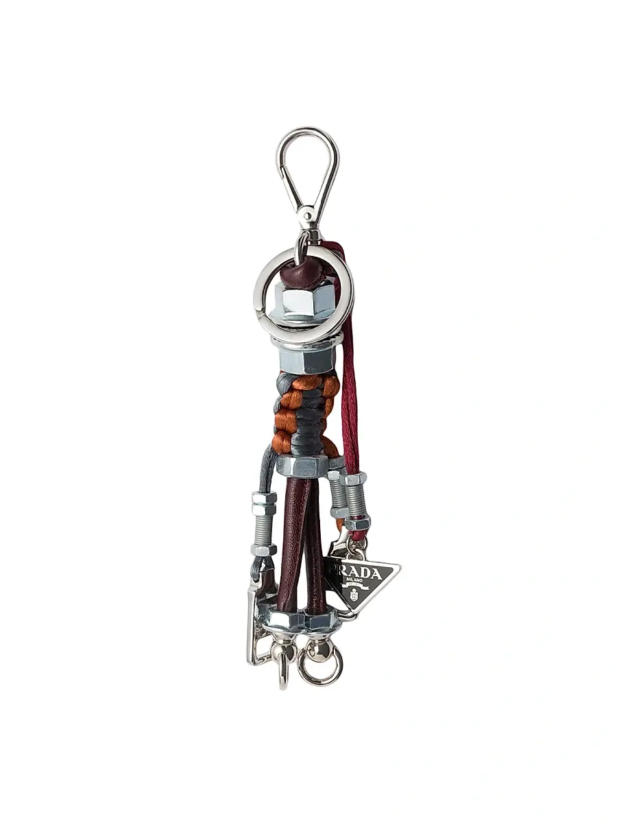 Prada Women's Robot Metal Key Ring Charm - Dark Red | Image 1 Prada Women's Robot Metal Key Ring Charm - Dark Red | Image 1