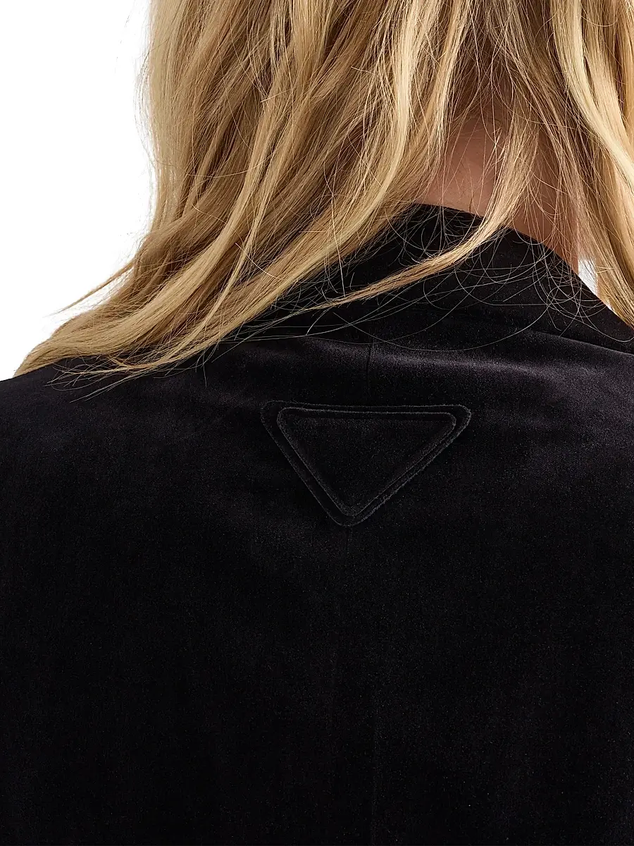 Prada Women's Single-Breasted Velvet Jacket - Black | Thumbnail 6 Prada Women's Single-Breasted Velvet Jacket - Black | Thumbnail 6