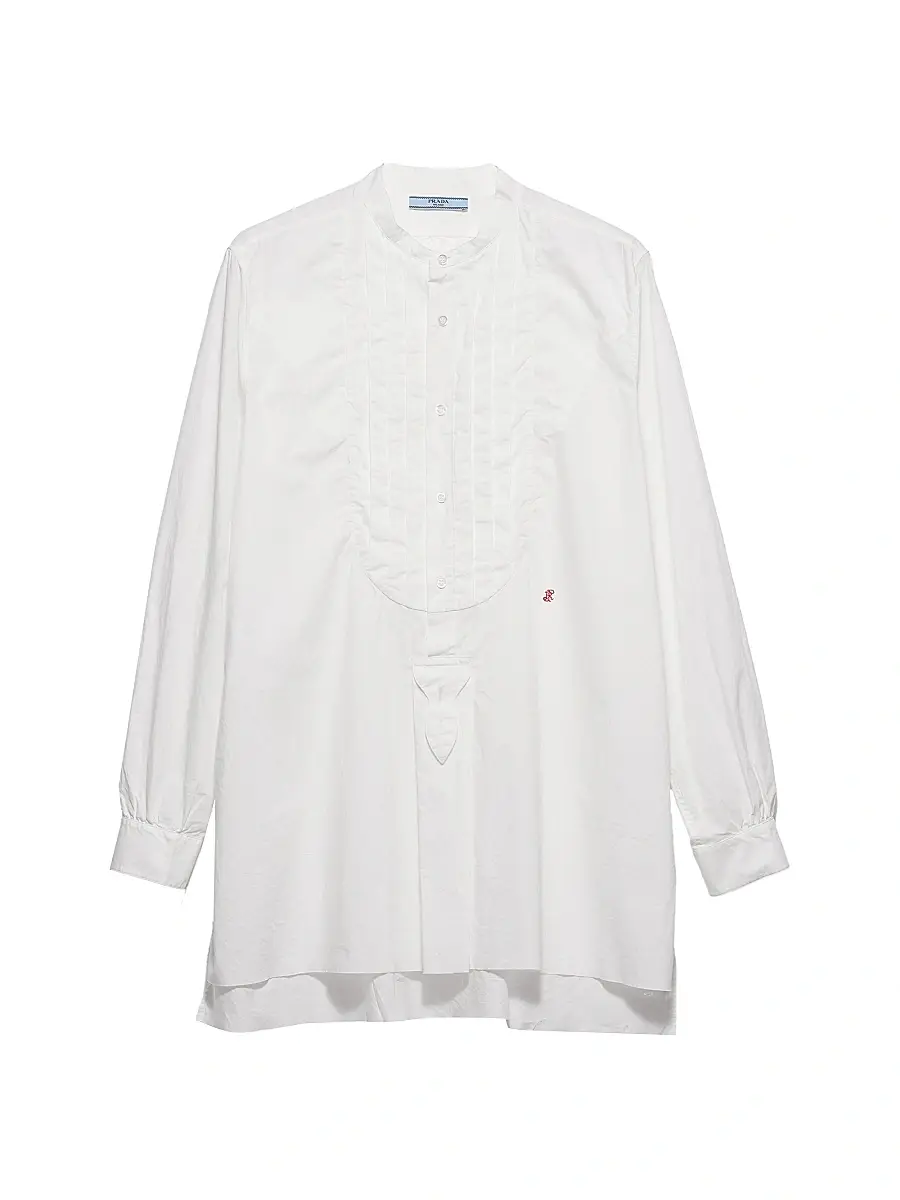 Prada Women's Embroidered Cotton Shirt - White | Image 1 Prada Women's Embroidered Cotton Shirt - White | Image 1
