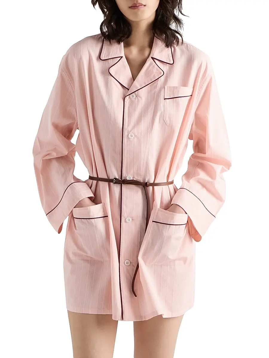 Prada Women's Cotton Shirt Dress - Pink | Thumbnail 2 Prada Women's Cotton Shirt Dress - Pink | Thumbnail 2