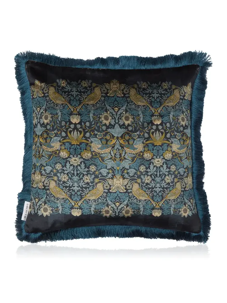 Liberty London Strawberry Thief Velvet Cushion