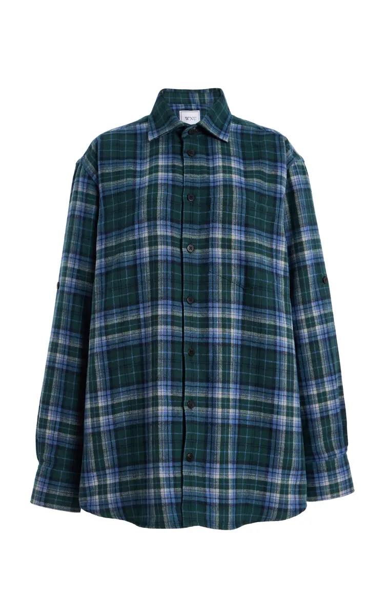 With Nothing Underneath Exclusive The Oversized Checked Cotton Shirt | Thumbnail 2