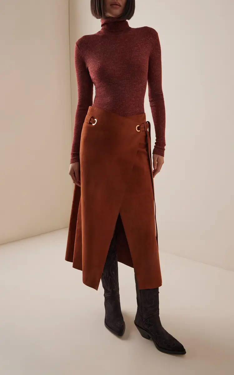 Gabriela Hearst Idalia Belted Suede Midi Wrap Skirt | Thumbnail 2 Gabriela Hearst Idalia Belted Suede Midi Wrap Skirt | Thumbnail 2