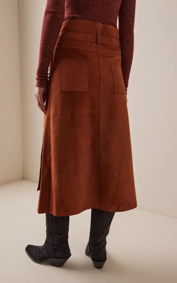 Gabriela Hearst Idalia Belted Suede Midi Wrap Skirt | Thumbnail 4 Gabriela Hearst Idalia Belted Suede Midi Wrap Skirt | Thumbnail 4