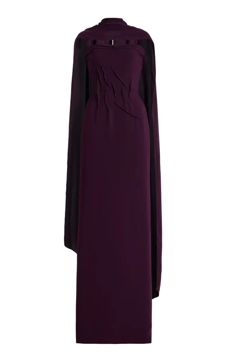 Marmar Halim Hand-Sculpted Crepe Cape Gown | Thumbnail 6 Marmar Halim Hand-Sculpted Crepe Cape Gown | Thumbnail 6