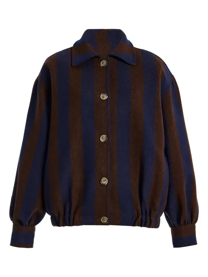 Striped Wool Bomber Jacket Striped Wool Bomber Jacket