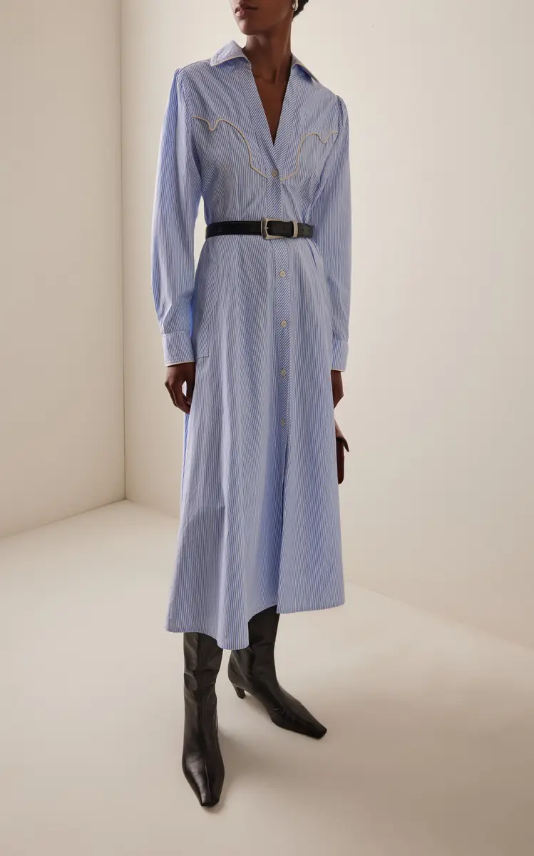 Johanna Ortiz Vela De Cruz Embroidered Poplin Midi Shirt Dress | Thumbnail 2 Johanna Ortiz Vela De Cruz Embroidered Poplin Midi Shirt Dress | Thumbnail 2