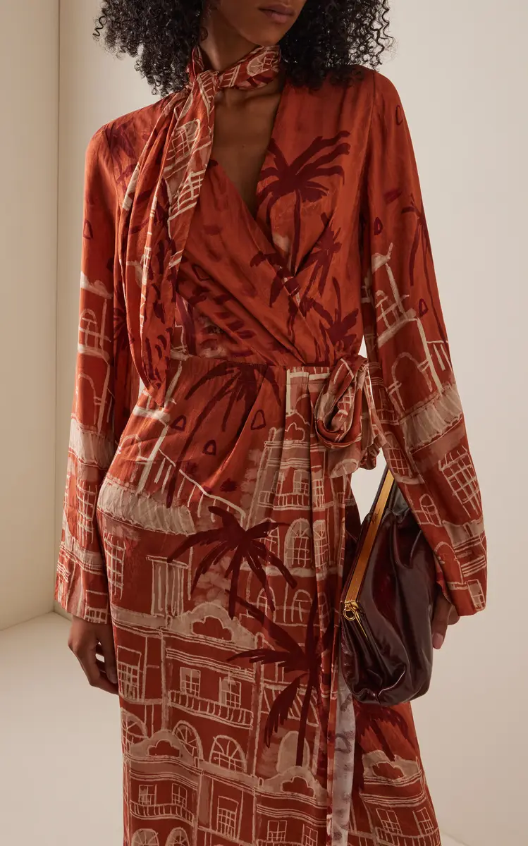 Johanna Ortiz Ollantay Jacquard Maxi Wrap Dress | Thumbnail 3