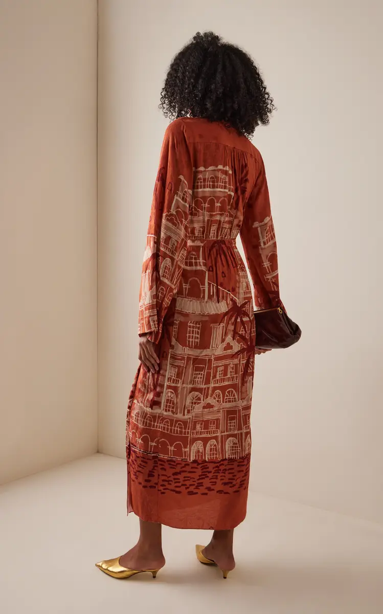 Johanna Ortiz Ollantay Jacquard Maxi Wrap Dress | Thumbnail 4