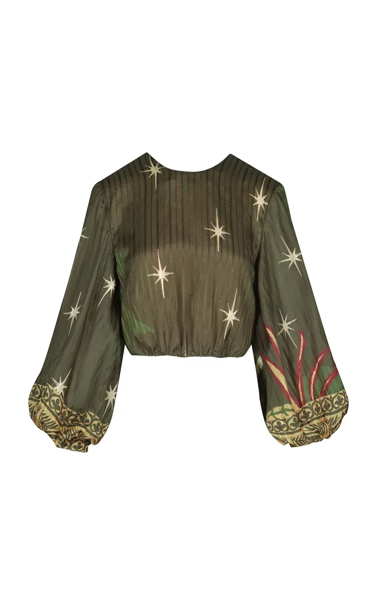 Johanna Ortiz Afterwork Silk-Cotton Cropped Top | Thumbnail 5 Johanna Ortiz Afterwork Silk-Cotton Cropped Top | Thumbnail 5