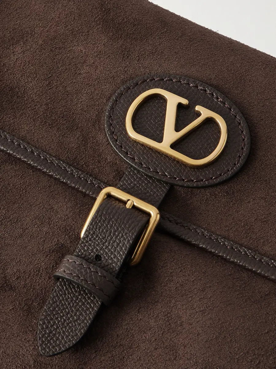 Valentino Garavani Antibes Full-Grain Leather-Trimmed Suede Messenger Bag - Men | Thumbnail 5 Valentino Garavani Antibes Full-Grain Leather-Trimmed Suede Messenger Bag - Men | Thumbnail 5