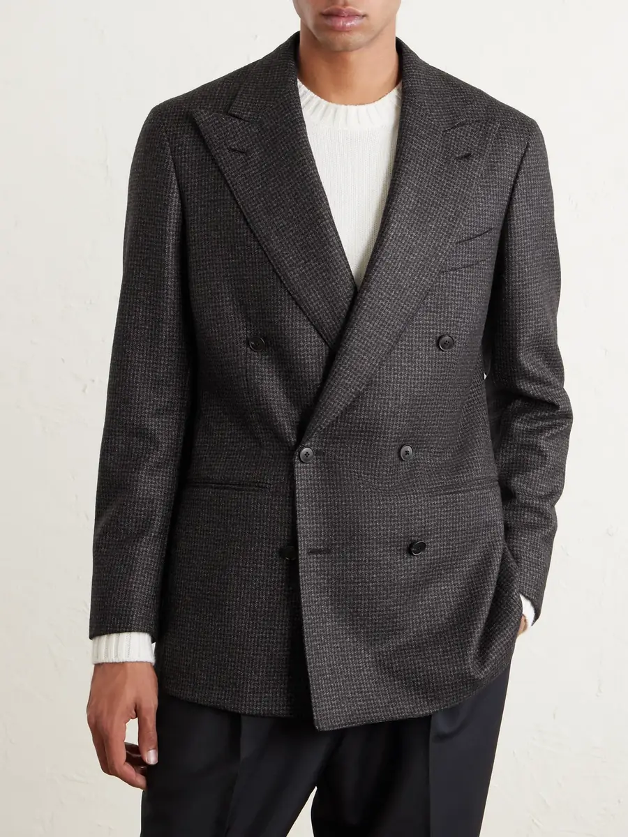 Saman Amel Double-Breasted Houndstooth Wool Suit Jacket - Men | Thumbnail 3